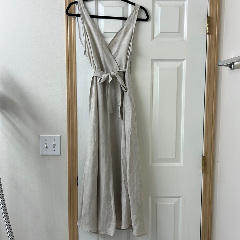 Oysho Linen and Viscose Wrap Dress